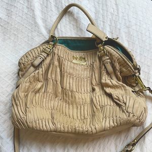 Coach Pleated cream color bag